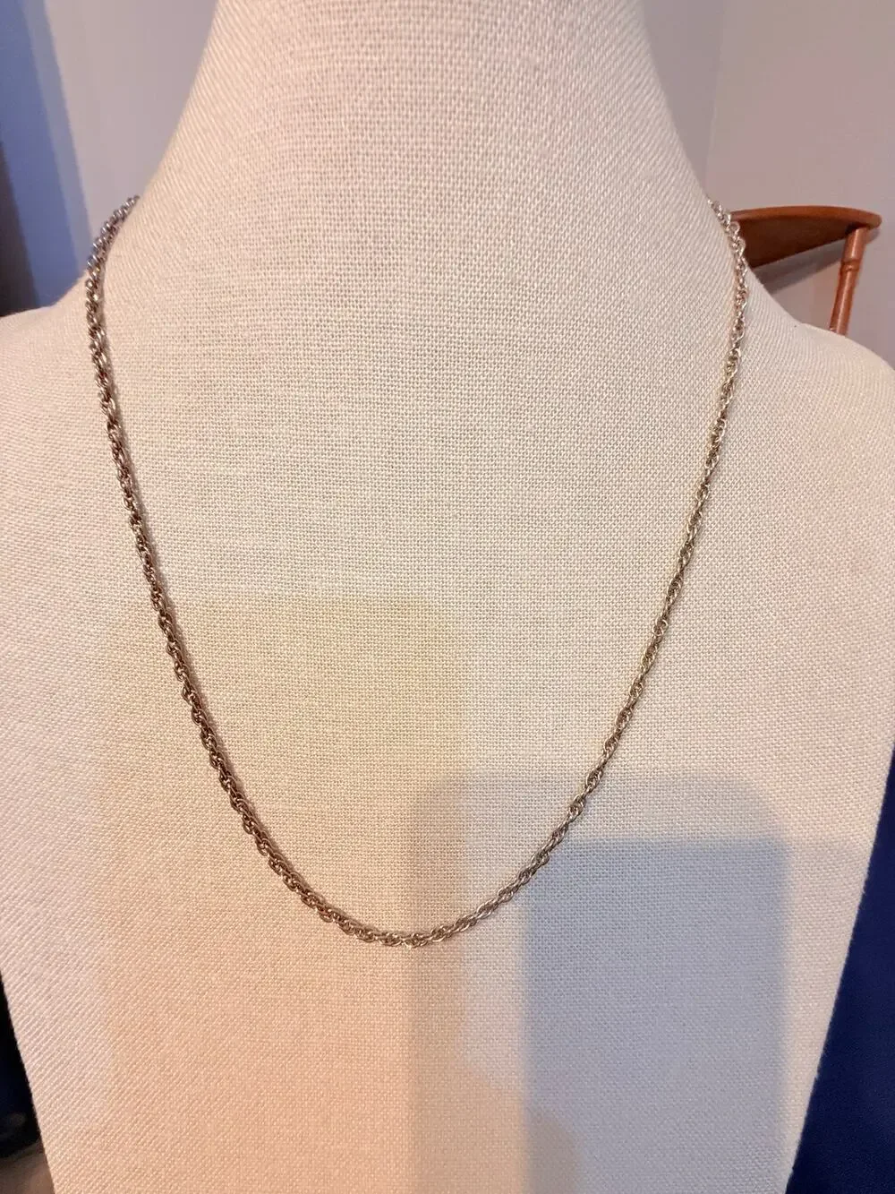 Vintage Silver Tone Chain Necklace 22”